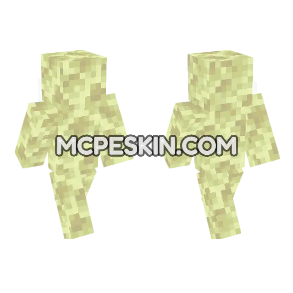 End Stone Skin Minecraft Bedrock skin, front and back