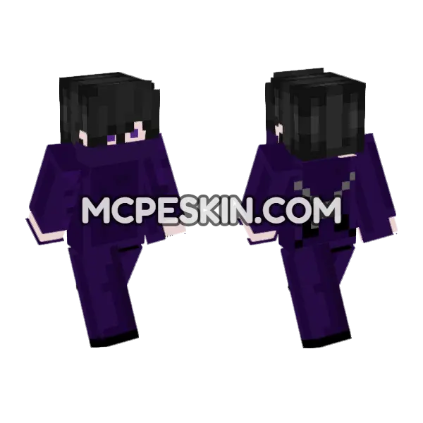 Ender Assassin Minecraft Bedrock skin, front and back