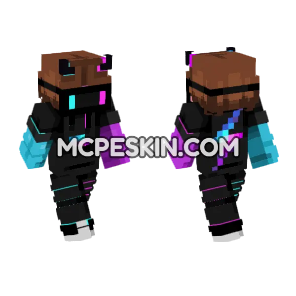 Ender Boy Minecraft Bedrock skin, front and back