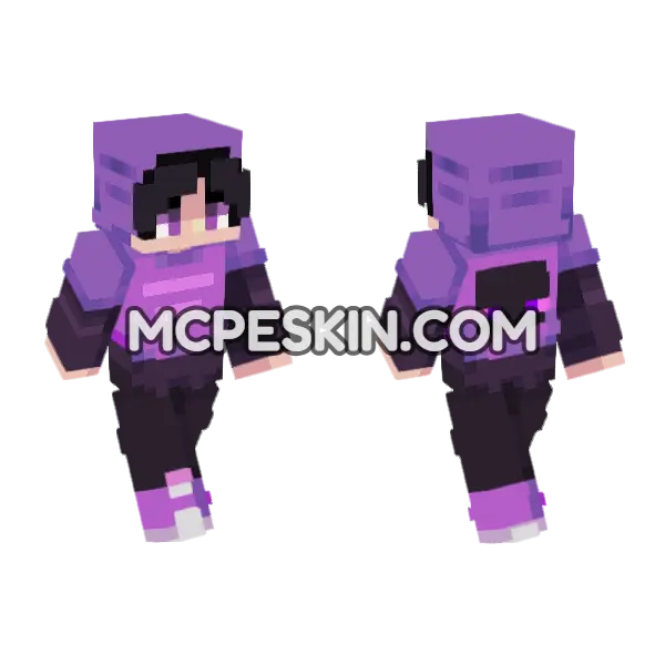 Ender Eyes Boy Minecraft Bedrock skin, front and back