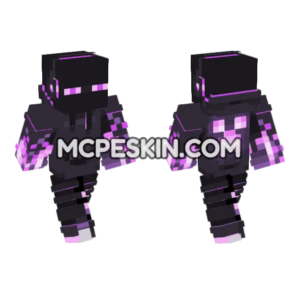 Ender Fighter Minecraft Bedrock skin, front and back