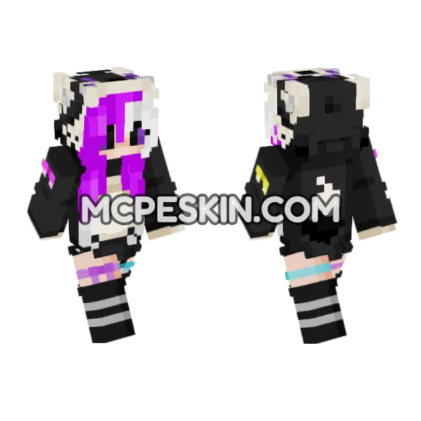 Ender Fox Minecraft Bedrock skin, front and back