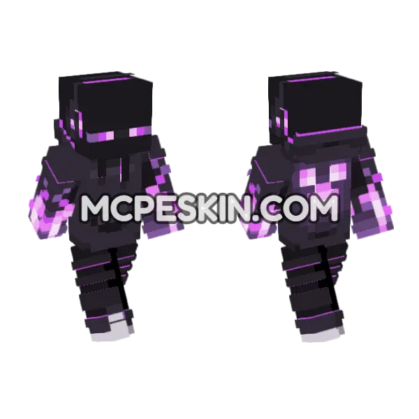 Ender Gamer Minecraft Bedrock skin, front and back
