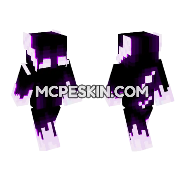 Ender Neon Skin Minecraft Bedrock skin, front and back