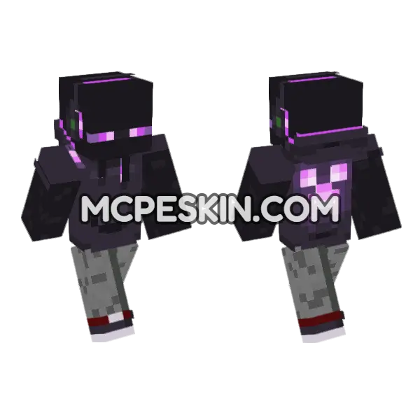 Ender Teen Minecraft Bedrock skin, front and back