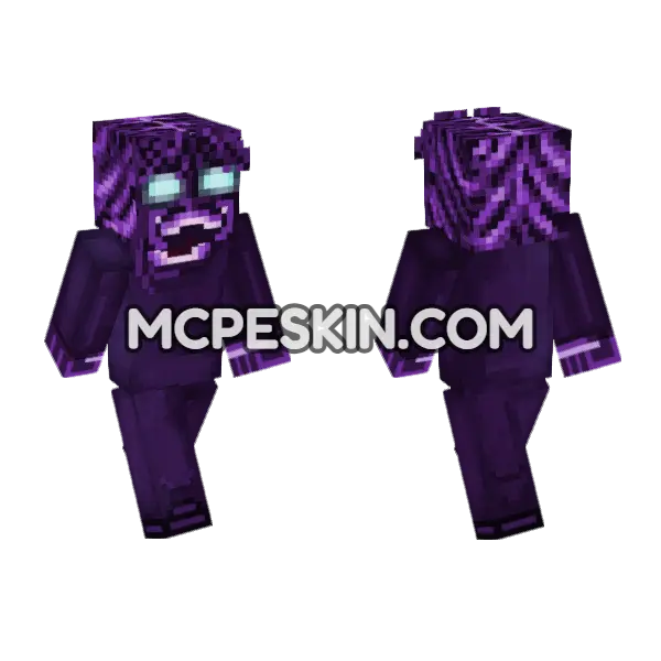 Enderman 67 Minecraft Bedrock skin, front and back
