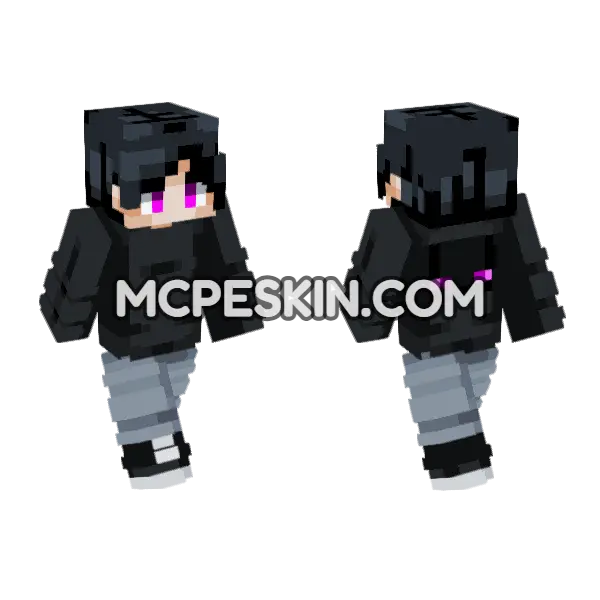 Enderman Boy Minecraft Bedrock skin, front and back