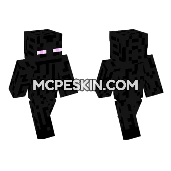 Enderman Man Minecraft Bedrock skin, front and back