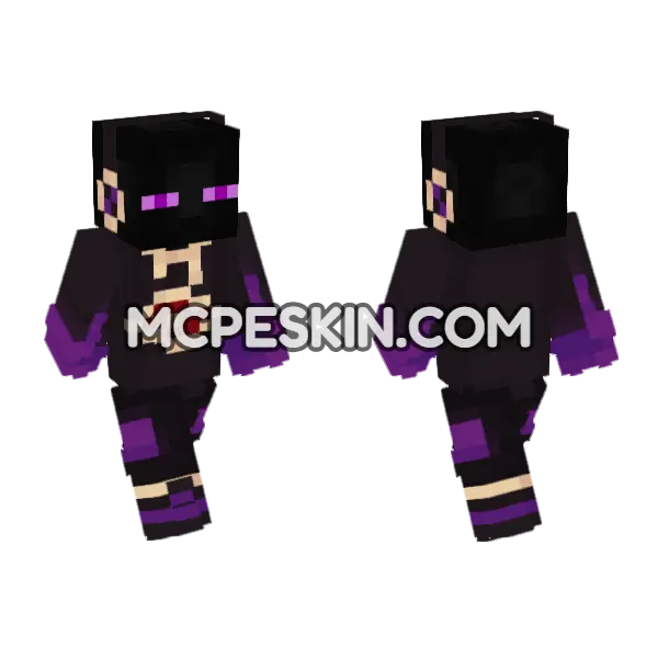 Enderman Skin Minecraft Bedrock skin, front and back
