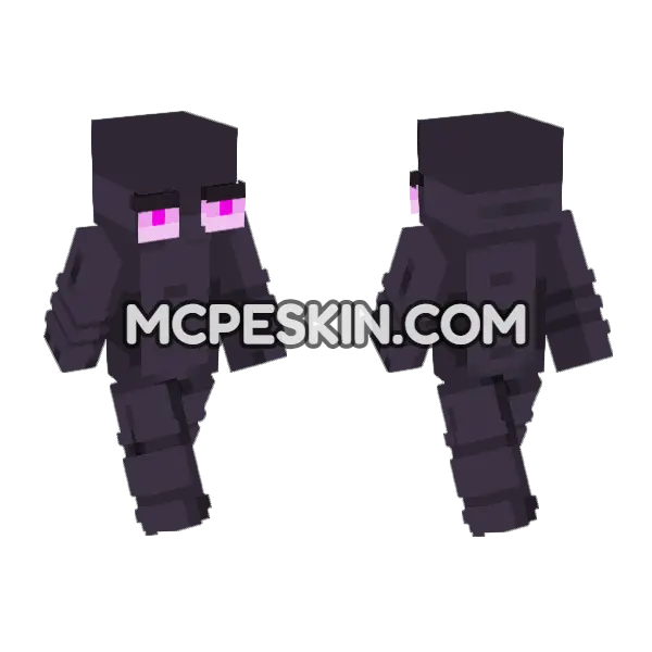 Enderman Skin Minecraft Bedrock skin, front and back
