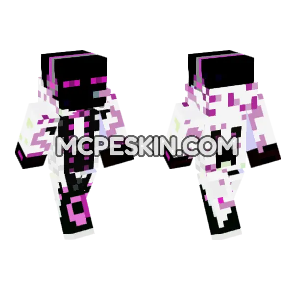 Enderman Skin Minecraft Bedrock skin, front and back