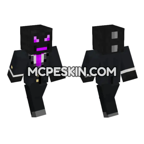 Enderman Suit Minecraft Bedrock skin, front and back