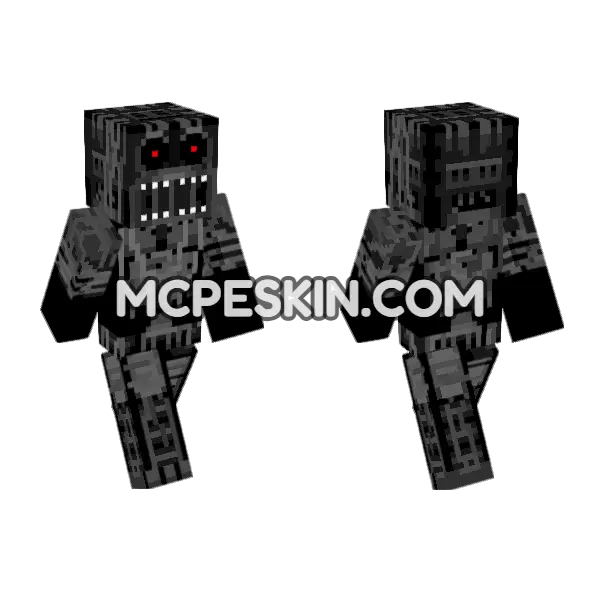 Endo C Red Eye Mouth Minecraft Bedrock skin, front and back