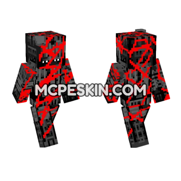 Endo Custom Red Rap Minecraft Bedrock skin, front and back