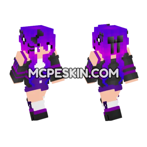 Endy Ender Girl Minecraft Bedrock skin, front and back
