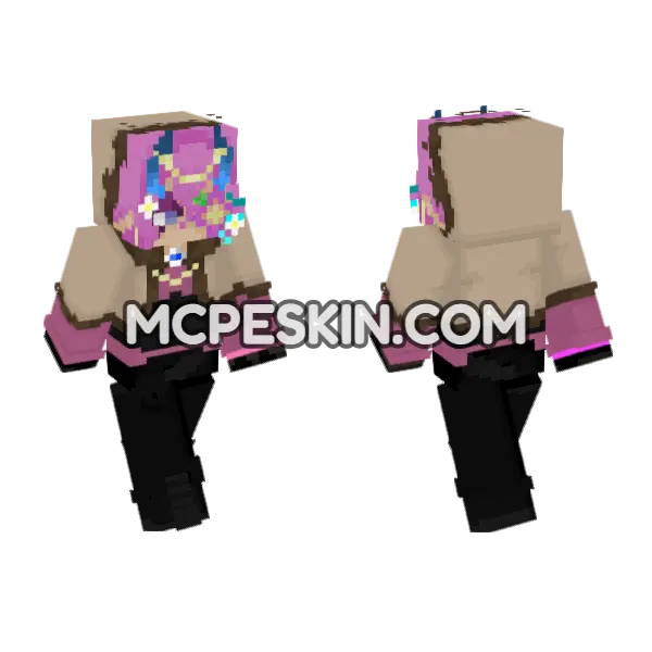 Enyo Short Hair Minecraft Bedrock skin, front and back