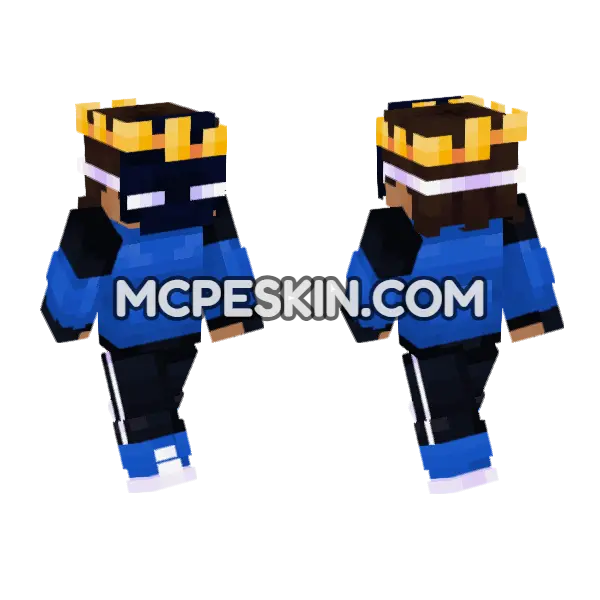 Epaxialfx Blue Outfit Minecraft Bedrock skin, front and back