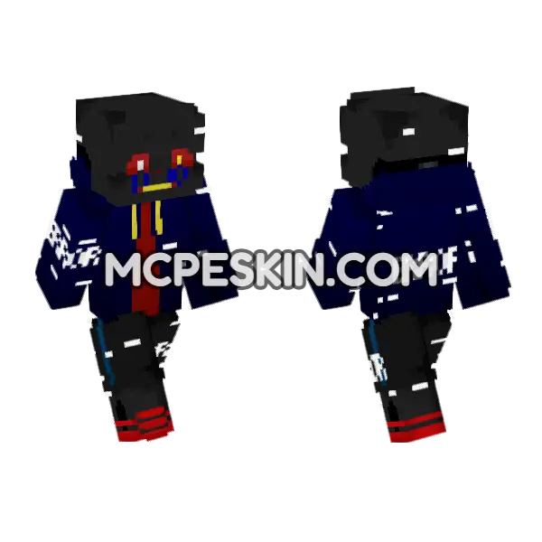 Error Sans Skin Minecraft Bedrock skin, front and back
