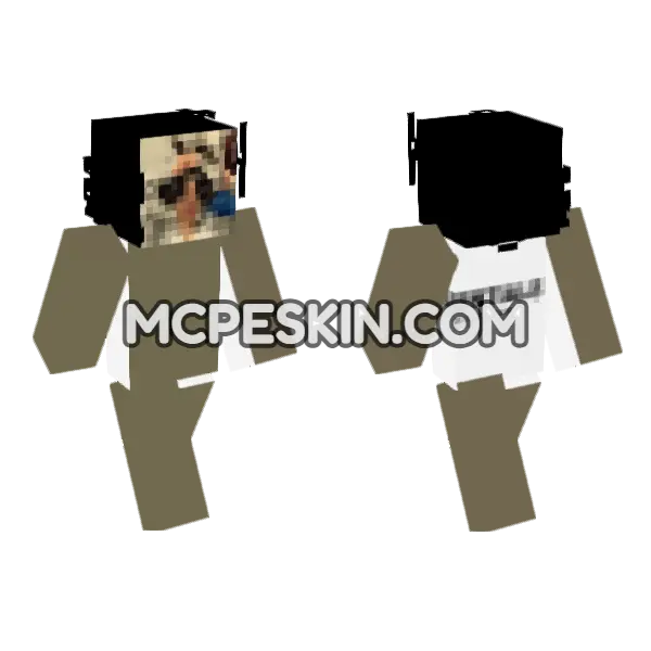 Essentials Hoodie Outfit Minecraft Bedrock skin, front and back