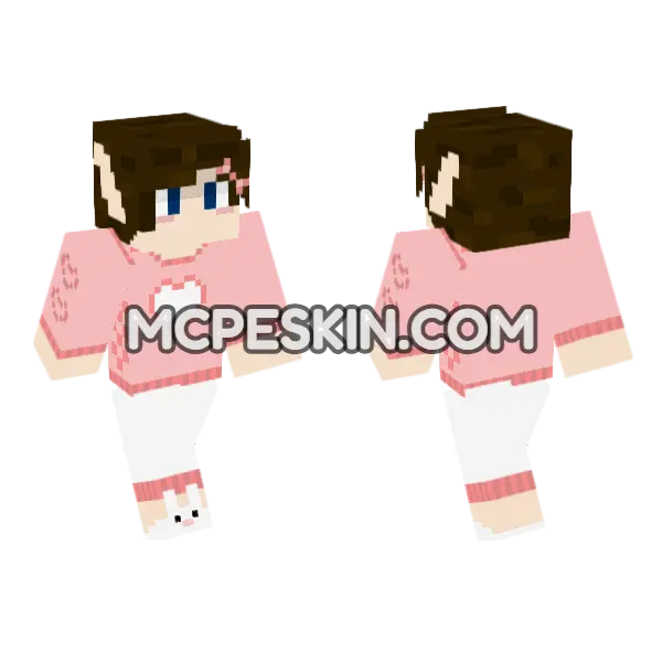 Ewroon Cutesy Pyjamas Skin Minecraft Bedrock skin, front and back