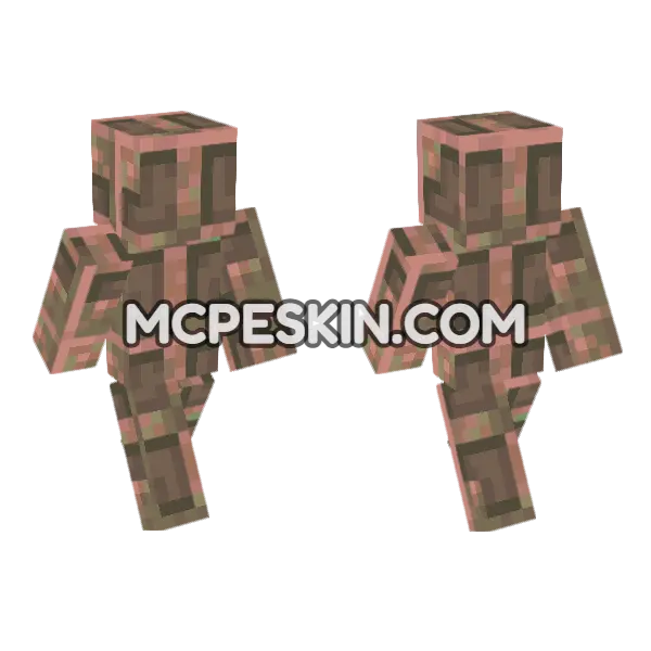 Exposed Copper Bulb Minecraft Bedrock skin, front and back