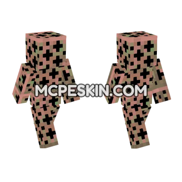 Exposed Copper Grate Minecraft Bedrock skin, front and back