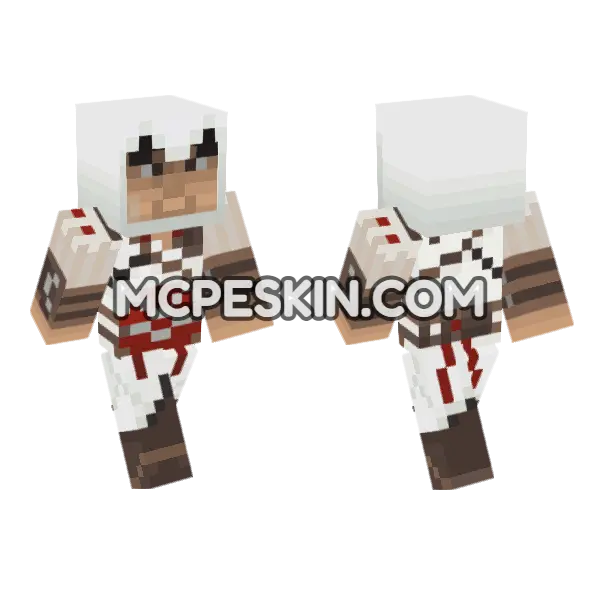 Ezio Auditore Minecraft Bedrock skin, front and back