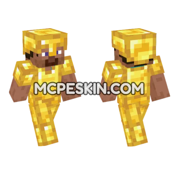 Fake Gold Steve Minecraft Bedrock skin, front and back