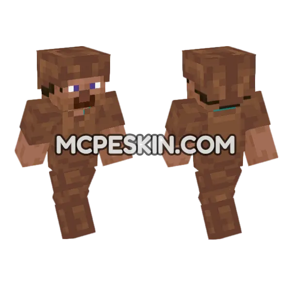 Fake Leather Steve Minecraft Bedrock skin, front and back