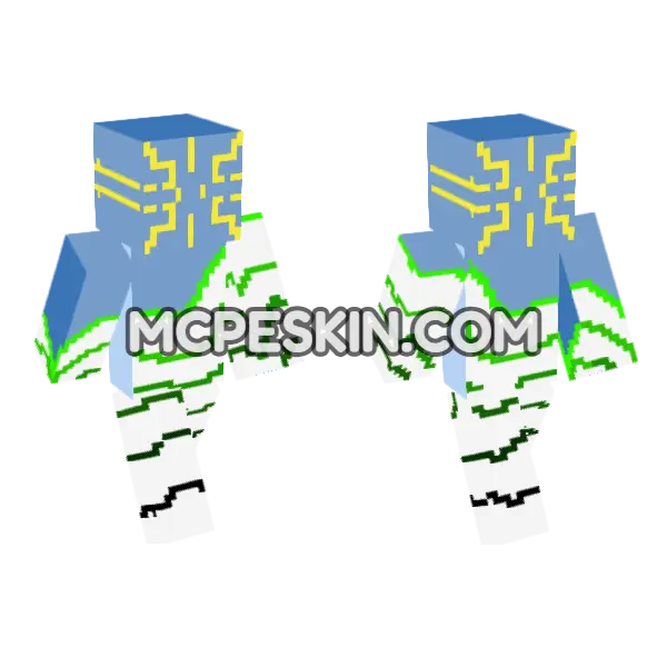Fancy Landscape Minecraft Bedrock skin, front and back