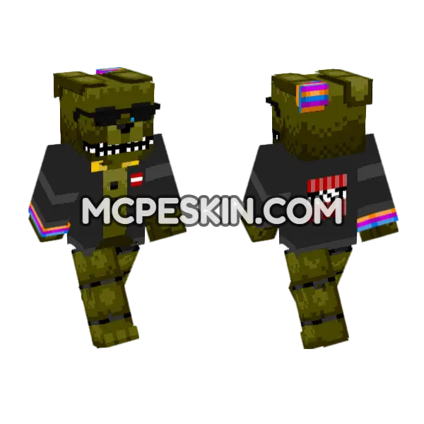 Fancy Plushtrap Minecraft Bedrock skin, front and back