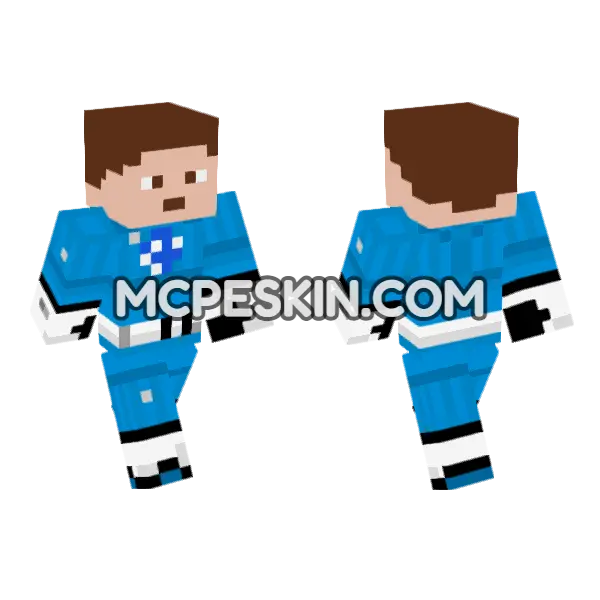 Fantastic Blue Outfit Minecraft Bedrock skin, front and back