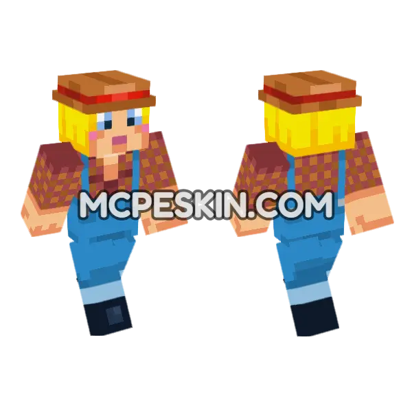 Farm Girl Minecraft Bedrock skin, front and back