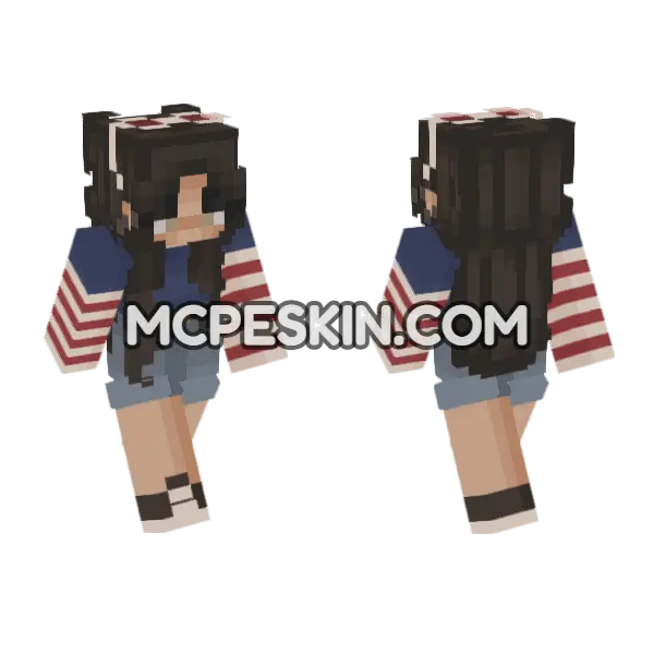 Fashion Player Skin 9 Minecraft Bedrock skin, front and back