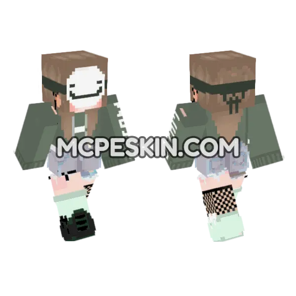 Female Dream HD Minecraft Bedrock skin, front and back