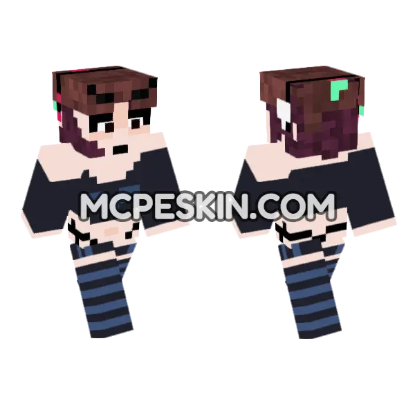 Femscrub – Jenny Mod Skin Minecraft Bedrock skin, front and back