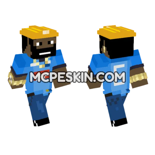 Fierik Blue Outfit Minecraft Bedrock skin, front and back