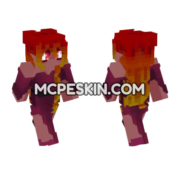 Fiery Elf Sorceress, front and back