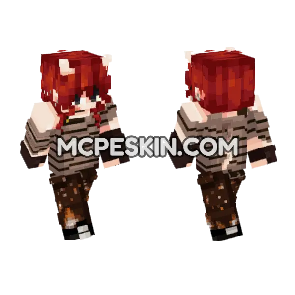 Fiery Red Haired Girl, front and back