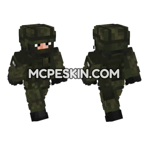 Finland Army Soldier Minecraft Bedrock skin, front and back