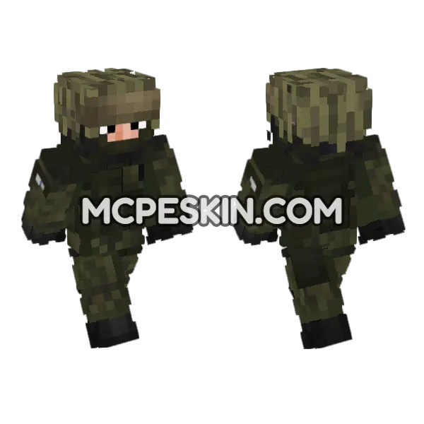 Finland Army Soldier Minecraft Bedrock skin, front and back