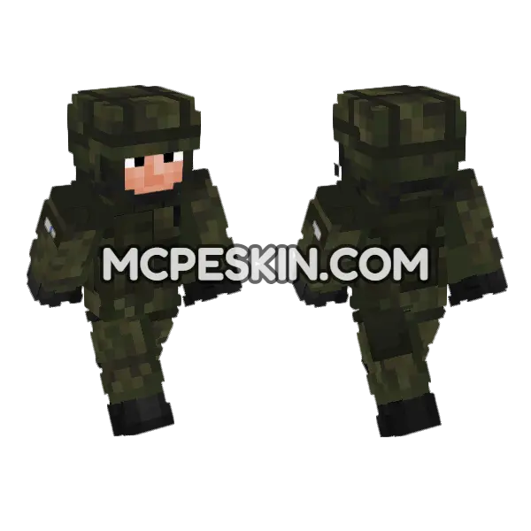 Finland Army Soldier Minecraft Bedrock skin, front and back