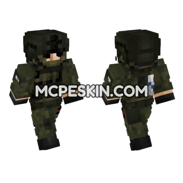 Finland Army Soldier Minecraft Bedrock skin, front and back