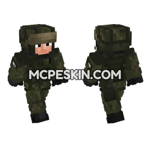 Finland Army Soldier Minecraft Bedrock skin, front and back