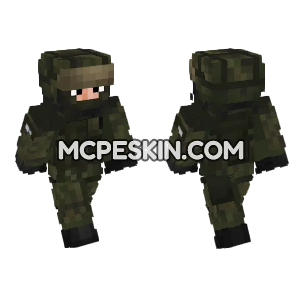Finland Army Soldier V4 Minecraft Bedrock skin, front and back