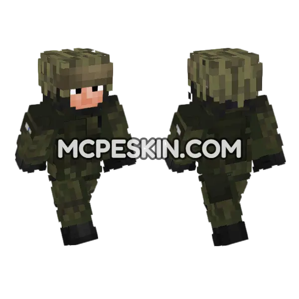 Finland Army Soldier V5 Minecraft Bedrock skin, front and back