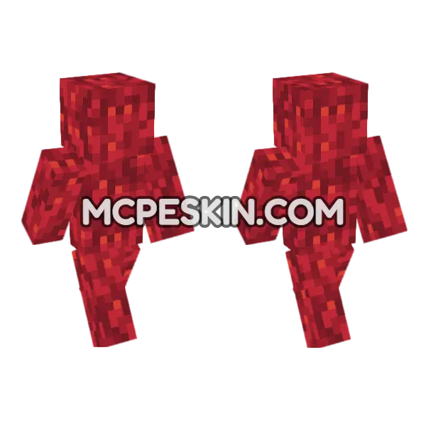 Fire Coral Block Minecraft Bedrock skin, front and back