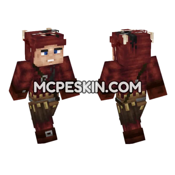 Fire Envoy Minecraft Bedrock skin, front and back