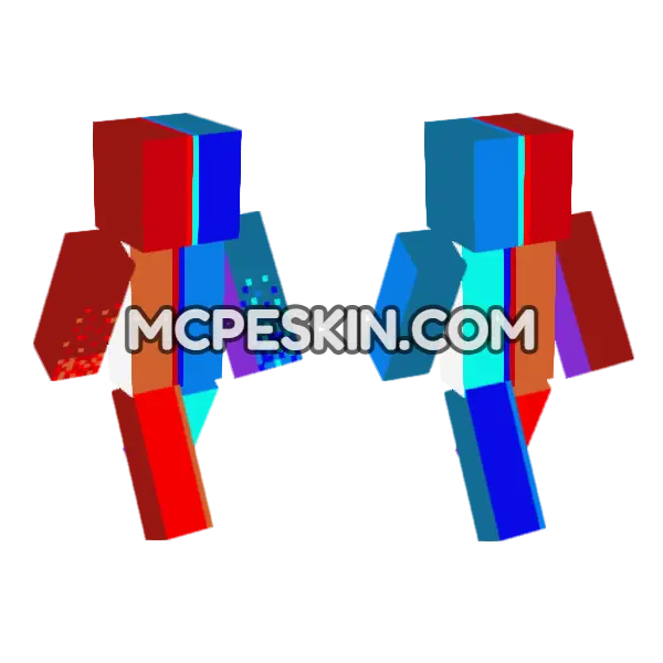 Fire Vs Ice Skin Minecraft Bedrock skin, front and back