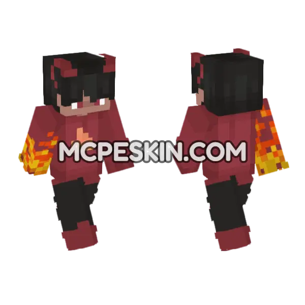 Fireboy Skin Minecraft Bedrock skin, front and back